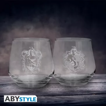   Harry Potter - Hollóhát és Hugrabug címeres 2 darabos pohár szett (300 ml)
