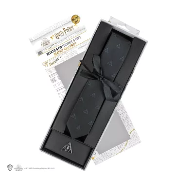   Halál ereklyéi Nyakkendő Deluxe Ajándékszett – Harry Potter Elegancia Sötét Stílusban