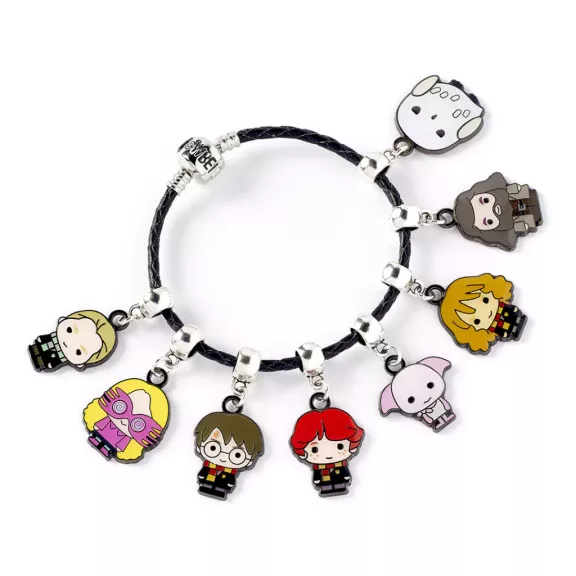 Harry Potter 17 cm-es fekete bőr charm karkötő