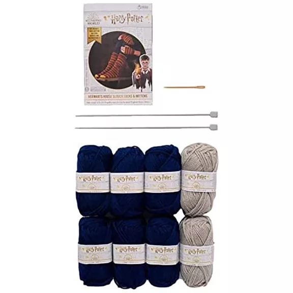 Harry Potter - Hollóhát mintás zokni és ujjatlan kesztyű kötőkészlet szett Harry Potter - Hollóhát mintás zokni és ujjatlan kesztyű kötőkészlet szett